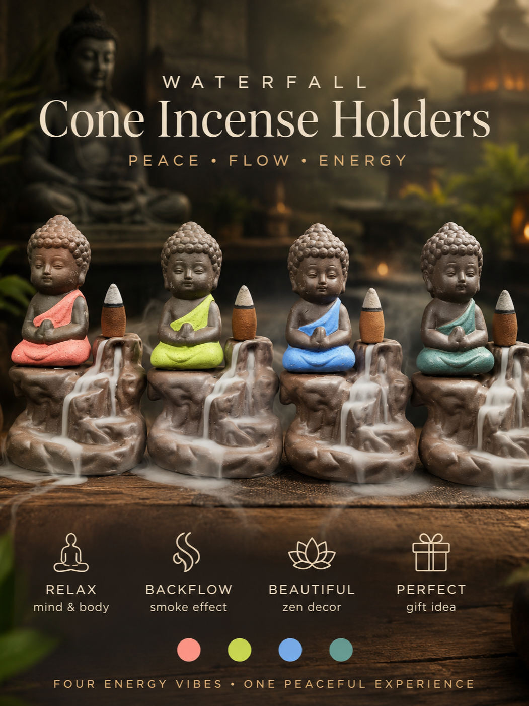 Little Monk Waterfall Incense Holder